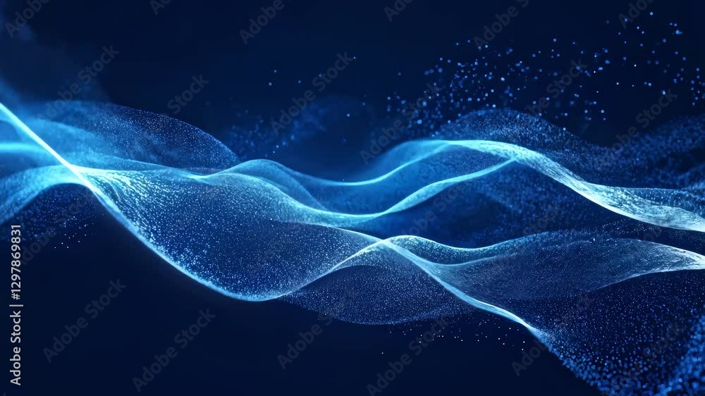 Aufkleber Abstract Blue Particle Wave Animation Loop