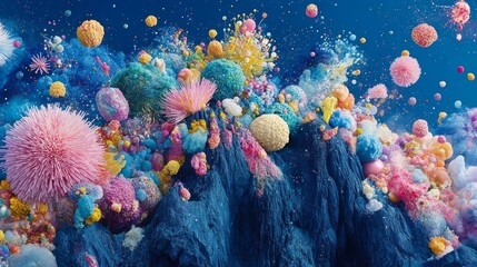 Vibrant underwater ecosystem with coral reefs and colorful marine life, perfect for nature and marine conservation projects
