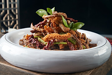 Spicy fried crispy pork belly