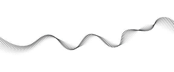 Fototapeta premium Flowing Dot Wave halftone gradient pattern on transparent background 