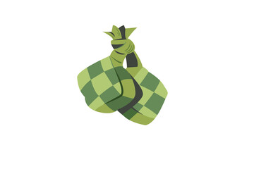 Ketupat Traditional Indonesian Rice Cake Illustration