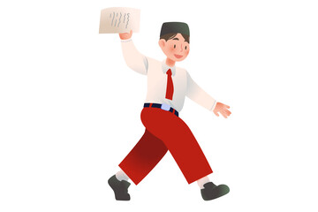 Indonesian Elementary School | Student Presenting Activity on school | character Student | Students Activity on Class | Studying Activity Illustration