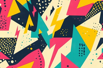 Colorful geometric patterns with bold shapes and vibrant hues create a dynamic visual experience in abstract art design. Generative AI