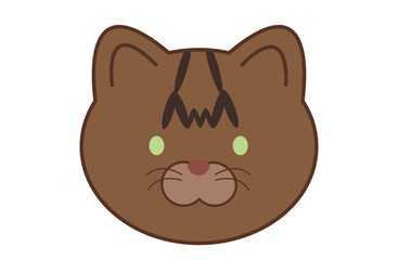 茶色の縞模様の猫の顔