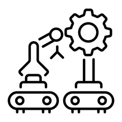 Assembly process linear style icon