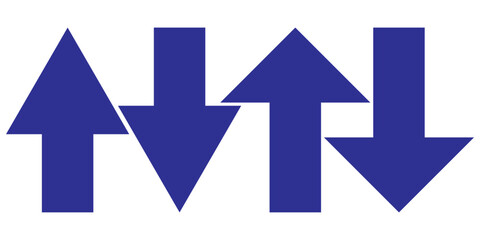 Green Up and Red Down Arrow Icons with Rounded Edges. Vector Image.