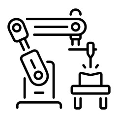 Outline style icon of an welding arm