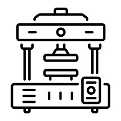 Press machine icon in line style 