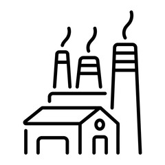 Paper mill building icon in line style  © Prosymbols