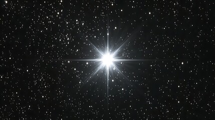Obraz premium Bright star shines in starry background for science