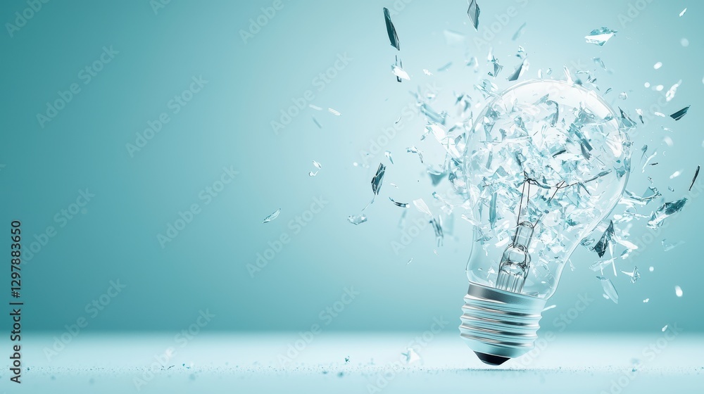 Aufkleber abstract shapes and patterns formed by the energy released from a shattered light bulb, conveying th