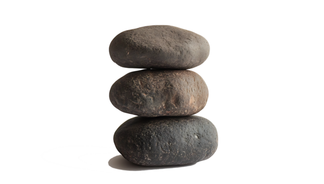 stack of stones isolated on white background PNG