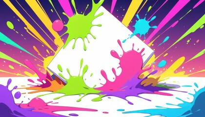Obraz premium Dynamic Paint Splash Art, Creative Studio, Digital Illustration, Vibrant Colors, Abstract Concept