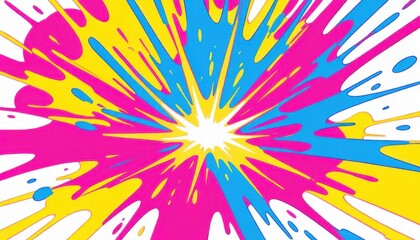 Vibrant Color Explosion, Digital Art, Abstract Design, Bold Environment, Eye-Catching Viewpoint, Creative Concept