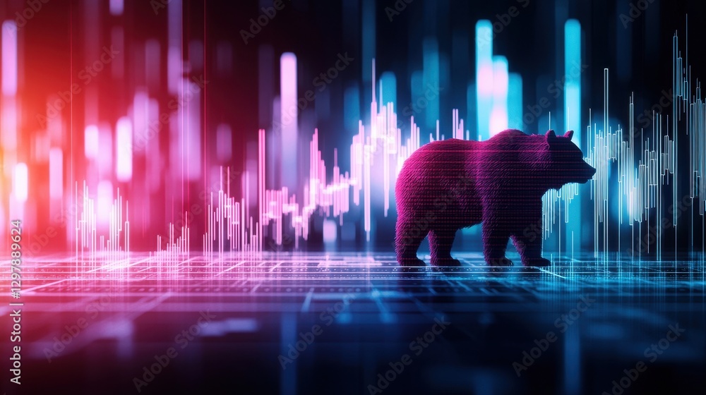 Aufkleber bear superimposed on a creative digital background highlighting its unique presence in a modern cont