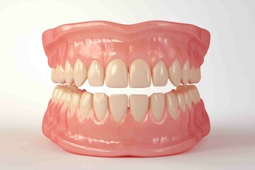 Obraz premium Dentures Showing Upper And Lower Teeth Inside The Mouth