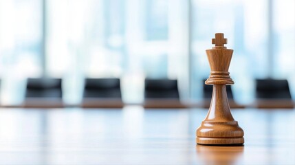 Classic chess piece displayed on a wooden table surrounded by other game components evoking strategic thinking