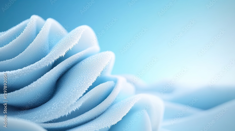 Poster abstract background of frost covering a surface, creating swirling patterns and textures, with a gra