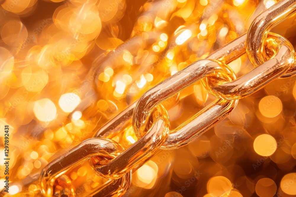 Poster a glimmering gold chain blurring into motion against a dark background creating an elegant and luxur
