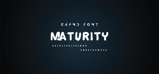 Vector Illustration Grunge Horror Typographie. Hand Made Brush Font.