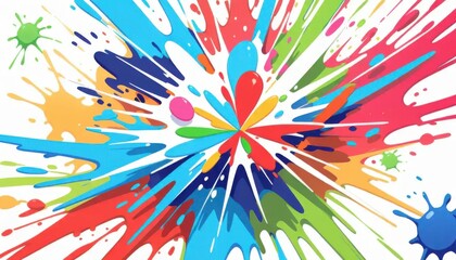 Dynamic Color Splash Action, Digital Art, Vivid Environment, Abstract Viewpoint, Creative Concept for SEO Impact