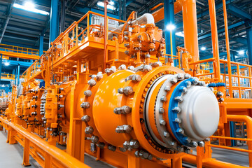 Industrial plant orange machinery