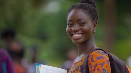 Smiling African Student on Campus