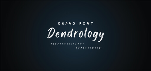 Vector Illustration Grunge Horror Typographie. Hand Made Brush Font.