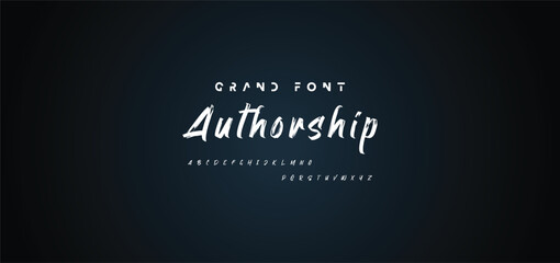 Vector Illustration Grunge Horror Typographie. Hand Made Brush Font.