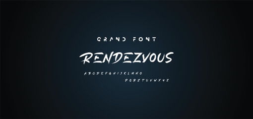 Vector Illustration Grunge Horror Typographie. Hand Made Brush Font.