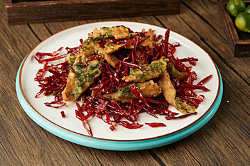 Spicy and Scallion Fried Crispy Pork