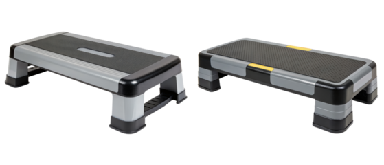 Two aerobic step platforms isolated with transparent background