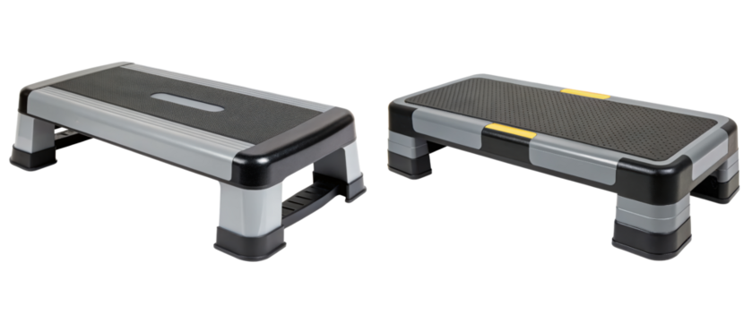 Two aerobic step platforms isolated with transparent background