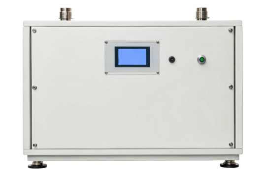 White industrial control panel isolated with transparent background