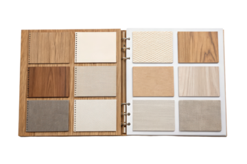 Material sample book isolated with transparent background