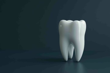 A clean white healthy molar tooth sitting on a dark background