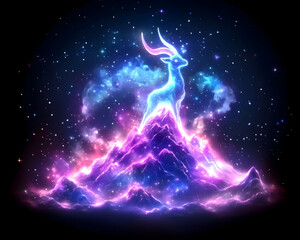 Magical Deer on Mountain
