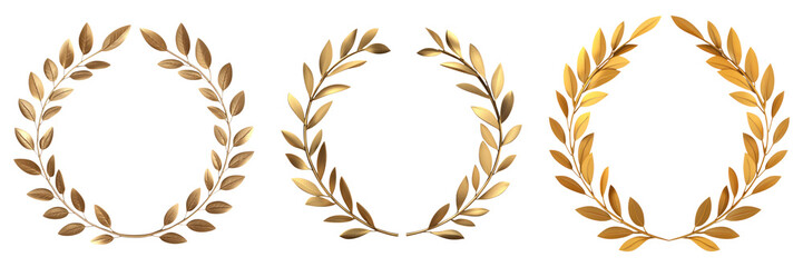 Golden laurel wreaths symbolizing victory, achievement, and honor