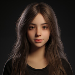 Naklejka premium High-quality 3D rendered avatar of a female character