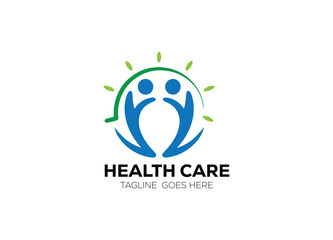 A modern healthcare logo featuring a cross symbol, heartbeat line, or hands holding a heart, using calming blue and green tones to symbolize care and wellness.