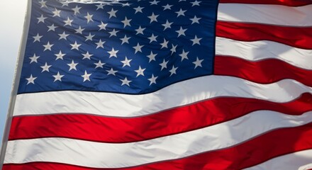 Fototapeta premium Close-up of the American flag waving
