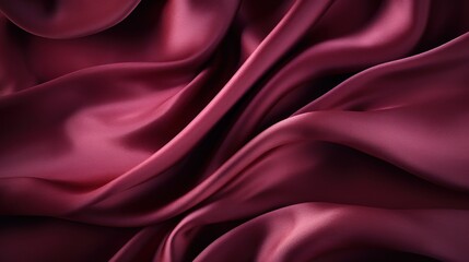 Obraz premium Deep Red Silk Fabric Texture with Elegant Waves and Luxurious Feel