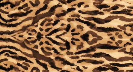 Fototapeta premium Leopard Print Texture: A close-up view of a seamless leopard print pattern, showcasing the characteristic spots in shades of brown and tan, creating a striking and versatile design element.