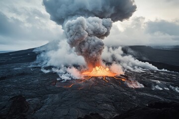 A volcanic eruption following an earthquake, when tectonic movements cause lava to erupt. 