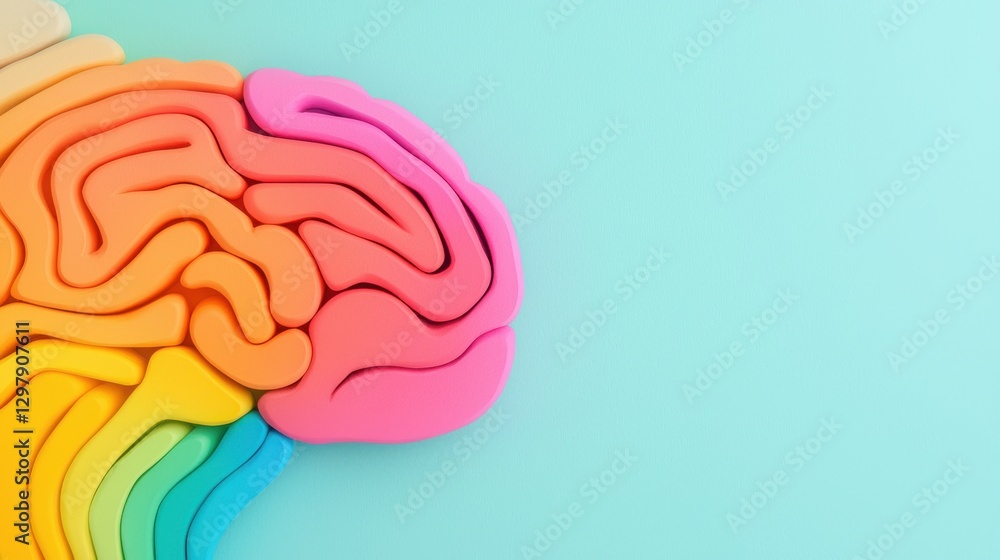 Poster creative problem solving concept. vibrant abstract brain representing creativity and thought
