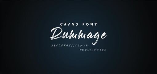 Brush Font. Hand Lettering Sketch Font. Vector Alphabet