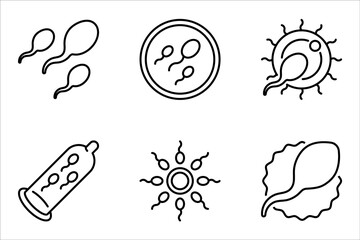 Sperm cells icon set, Pregnancy, obstetrics, gynecology line icon. Medicine symbol, vector illustration on white background