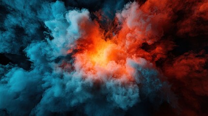 Fototapeta premium Creative Problem Solving concept. Explosive Idea Ignited Dramatic Abstract Concept of Creative Energy Burst