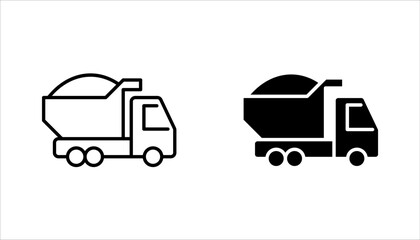 Garbage truck icon set. Garbage car recycle sign. vector illustration on white background