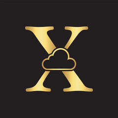 Initial Cloud Logo Combine With Letter X Vector Template